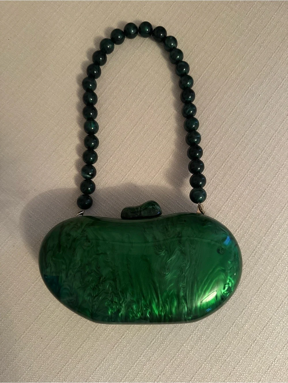 Green Acrylic Clutch. Comes with strap!